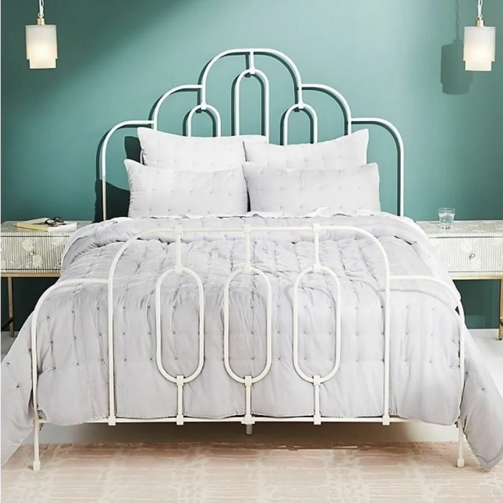 Anthropologie Velvet Emery Quilt Gray Quilt Queen NWT